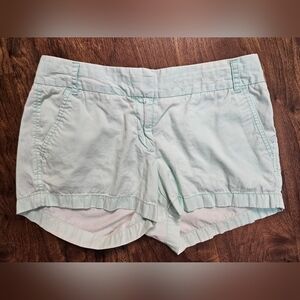 J. Crew Light Green 100% Cotton Chino Broke-In Shorts Size 6